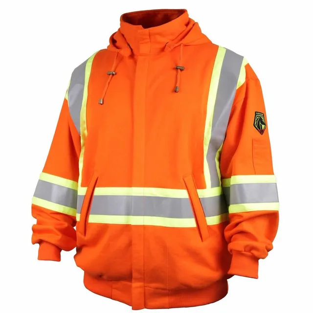 Cotton Hooded Sweatshirt Orange With Reflective Safety Stripes - Scadahtech Welding Supplies Ltd
