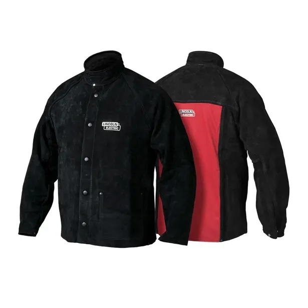Heavy Duty Black Leather Sleeved Welding Jacket - Scadahtech Welding Supplies Ltd
