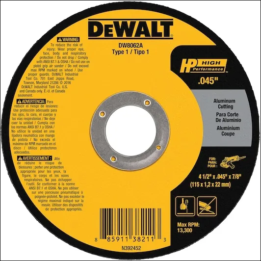 DeWalt Aluminum Cutting Wheels - Scadahtech Welding Supplies Ltd