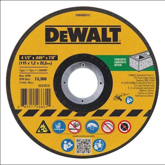 DeWalt Concrete Cutting Wheels - Scadahtech Welding Supplies Ltd