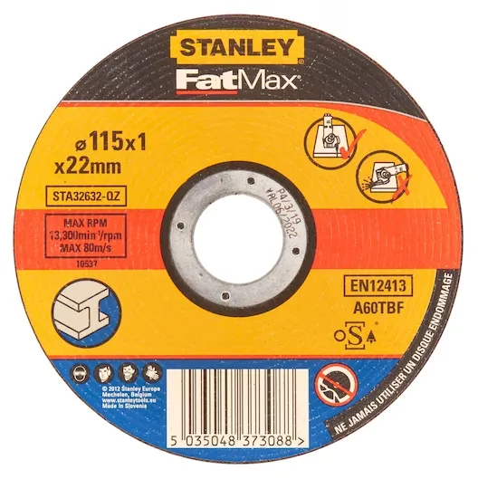 Stanley Flat Steel Cutting Bonded Disc - Scadahtech Welding Supplies Ltd