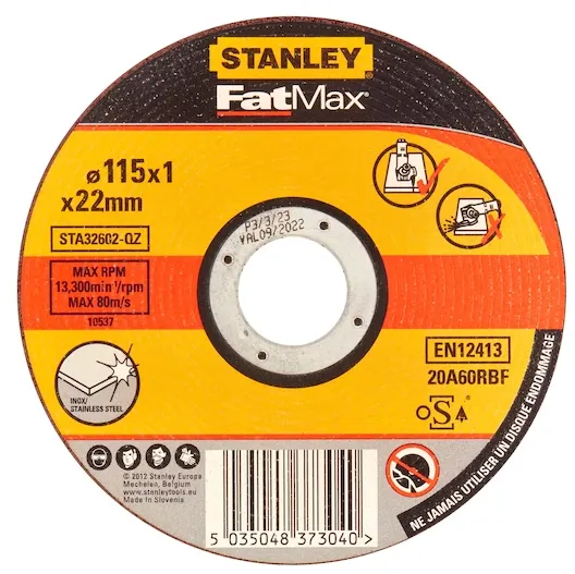 Stanley Stainless Steel Cutting Bonded Disc - Scadahtech Welding Supplies Ltd