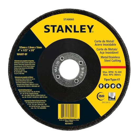 Stanley Thin Flat Metal Cutting Bonded Disc - Scadahtech Welding Supplies Ltd